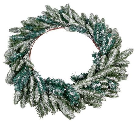 Декорация Венок еловый заснеженный, 60 см