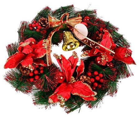 Декорация Венок мишура и шарики, 45 см