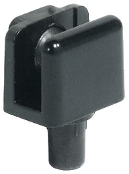 Hafele Петля для стеклянных дверей 20x16мм, цинк, черная 361.69.311