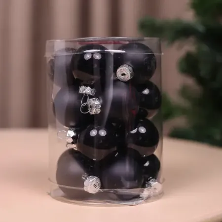 Набор елочных шаров ø3 см стекло черный 20 шт.