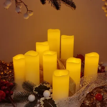 Набор свечей для дома 9 светодиодов 10 см белый 9 шт.