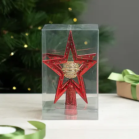 Декоративная макушка KREAFORTA Звезда h19 см красный