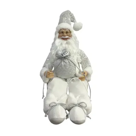 Игрушка мягконабивная Дед Мороз 79.5 см серебряный