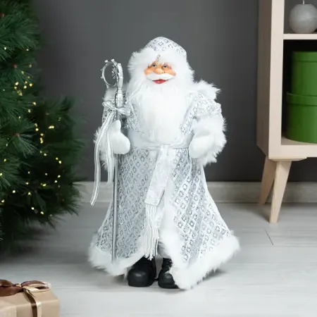 Фигура декоративная KREAFORTA Дед Мороз 60 см серебристый