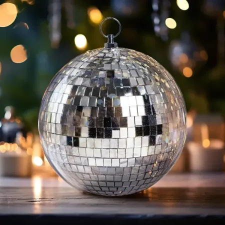 Украшение елочное «Диско-шар», 25x25 см, цвет серебристый