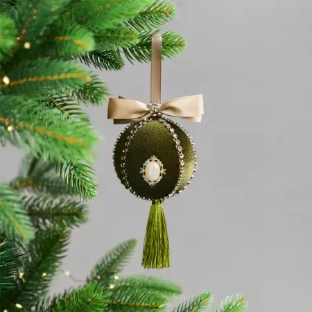 Шар елочный KREAFORTA фактурный ø8 см зеленый