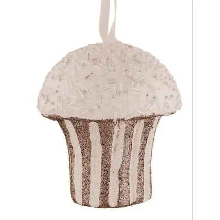 Подвесное украшение Кекс 6x9 см золотой/белый