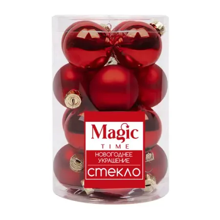 Набор елочных шаров ø3 см стекло красный 20 шт.