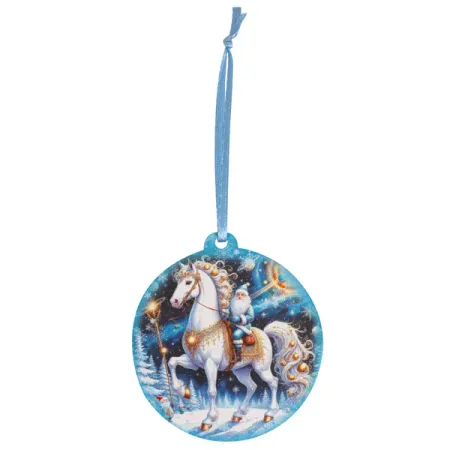 Елочная игрушка Домашняя кухня «Лошадь и Дед Мороз», 6.8x6.4 см, дерево, цвет белый игрушка конструктор вертолет апач дерево