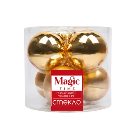 Набор елочных шаров ø8 см стекло золотой 8 шт.