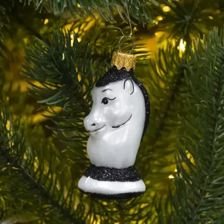 Елочная игрушка Коломеев «Шахматный конь» ФУ-293, 9x5 см, стекло, цвет разноцветный