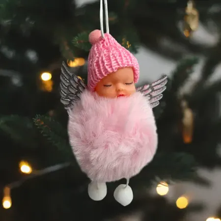 Украшение елочное «Ангел», 14.5x8.5 см, цвет розовый