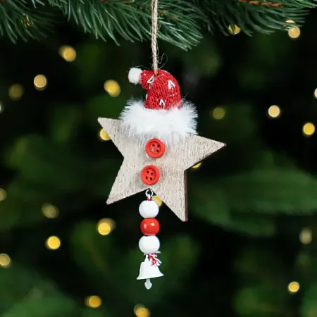 Украшение декоративное подвесное KREAFORTA Звезда 15 см бежевый