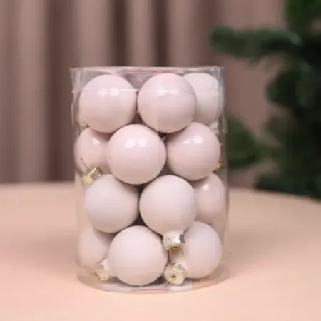 Набор елочных шаров ø3 см стекло белый 20 шт.