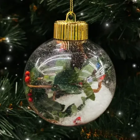 Шар елочный KREAFORTA с веткой ø8 см зеленый