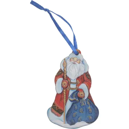 Елочная игрушка Домашняя кухня «Дед Мороз с мешком», 7.8x5.8 см, дерево, цвет красный