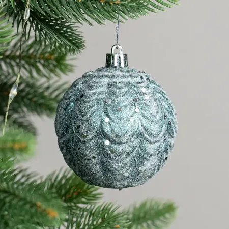 Шар елочный KREAFORTA фактурный ø8 см синий