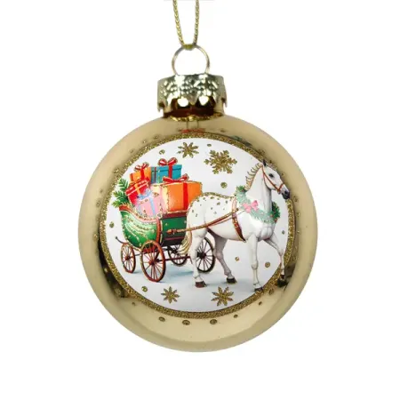 Елочный шар Символ года ø6.5 см стекло золотой