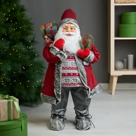 Фигура декоративная KREAFORTA Санта 80 см красный