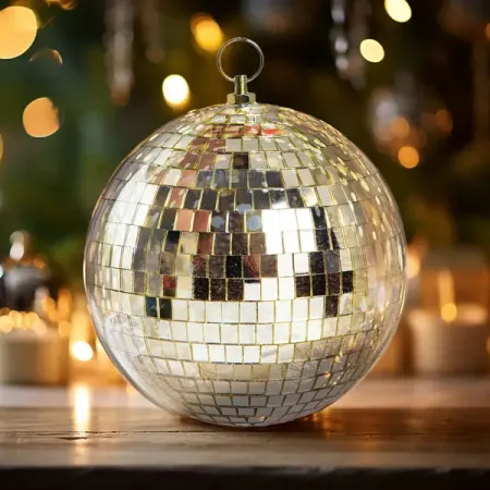 Украшение елочное «Диско-шар», 25x25 см, цвет золотой