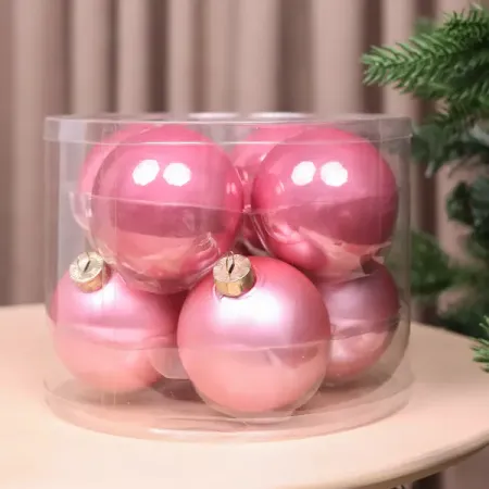 Набор елочных шаров ø8 см стекло розовый 8 шт. елочных шаров золотые оттенки 12 шт стекло 3см