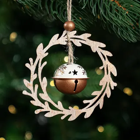 Украшение декоративное подвесное KREAFORTA Колокольчик 10 см бежевый