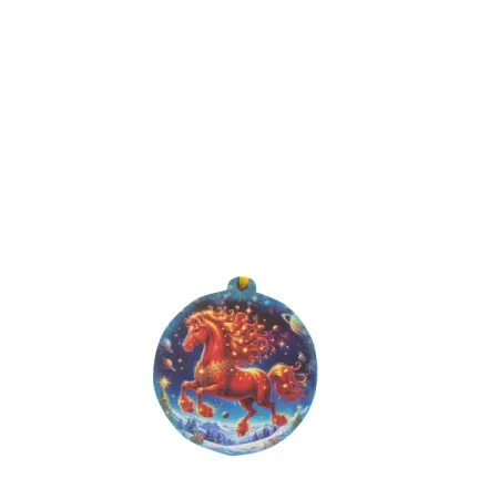 Елочная игрушка Домашняя кухня «Лошадка космическая», 6.8x6.4 см, дерево, цвет красный игрушка конструктор вертолет апач дерево