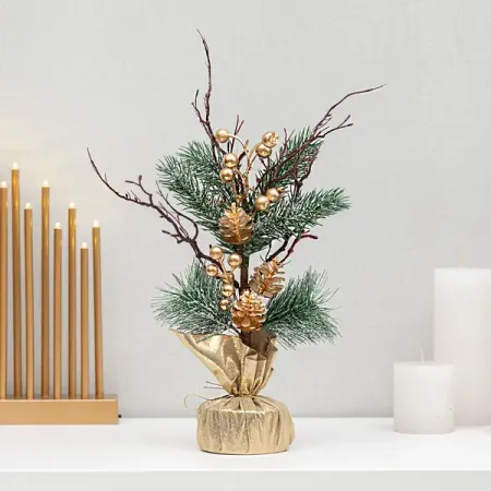 Ель новогодняя искусственная KREAFORTA в мешке 40 см бежевый