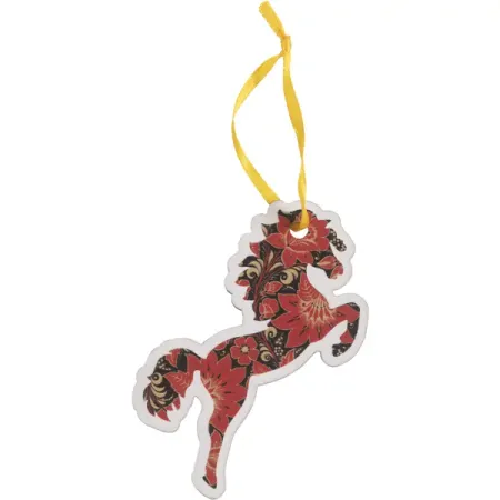 Елочная игрушка Домашняя кухня «Лошадка хохлома», 8.6x6.4 см, дерево, цвет красный игрушка конструктор вертолет апач дерево