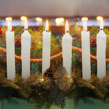 Светящаяся электрическая фигура свечи для дома 1 LED 3.5 см цвет желтый 6 шт.