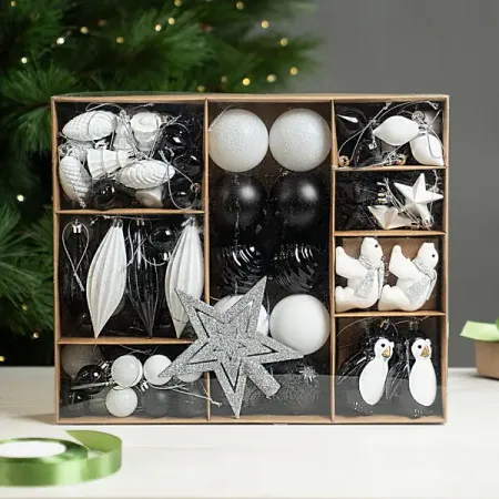 Елочные украшения KREAFORTA черно-белый 100 шт.