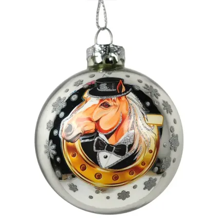 Елочный шар Символ года ø6.5 см стекло серебро