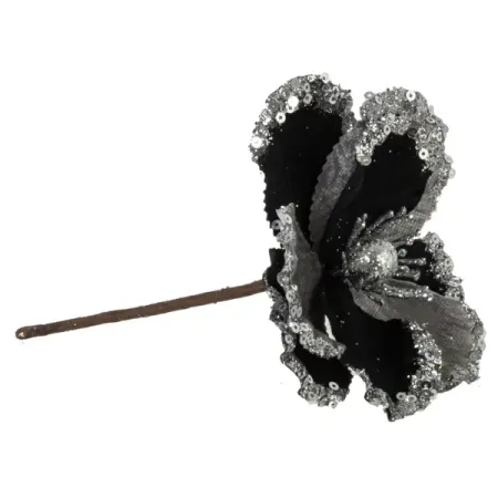 Новогоднее украшение Магнолия 936376 ПВХ 10x12 см серый