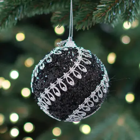 Шар елочный KREAFORTA с декором ø8 см черный