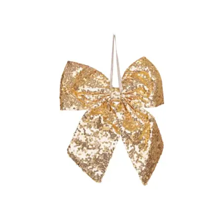 Новогоднее украшение Бант 20 см полиэстер шампань