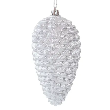 Подвесное украшение Шишка 7x7x13.5 см серебряный