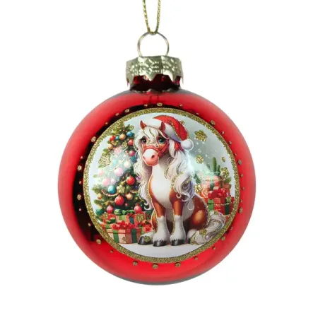 Елочный шар Символ года ø6.5 см стекло красный