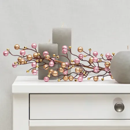 Гирлянда декоративная KREAFORTA 120 см с ягодами розовый