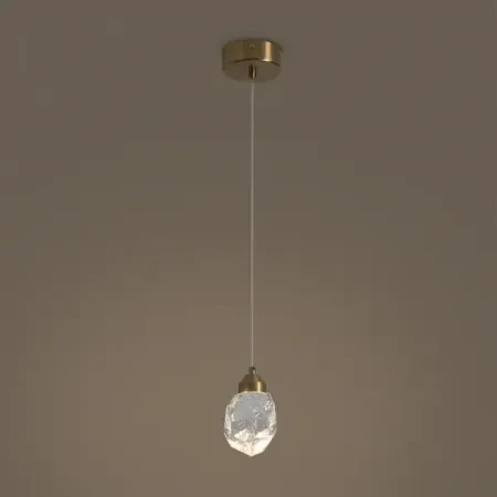Светильник подвесной Roche 2 м² нейтральный белый свет цвет латунь/прозрачный