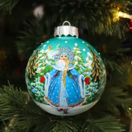Елочный шар Коломеев Снегурочка-красавицы КУ-100-244049 ø10 см стекло цвет разноцветный