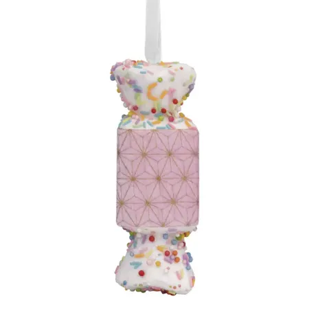 Подвесное украшение Конфета 6x6 см розовый/белый