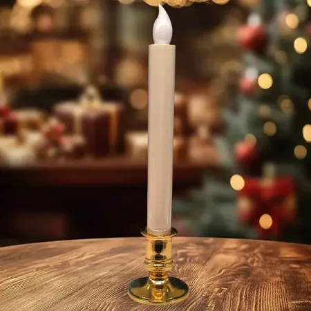 Светящаяся электрическая фигура свеча на подставке для дома 1 LED 5 см цвет желтый