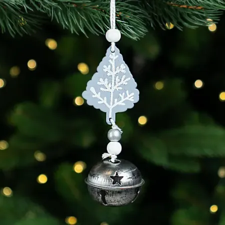 Украшение декоративное подвесное KREAFORTA Колокольчик 15 см серый