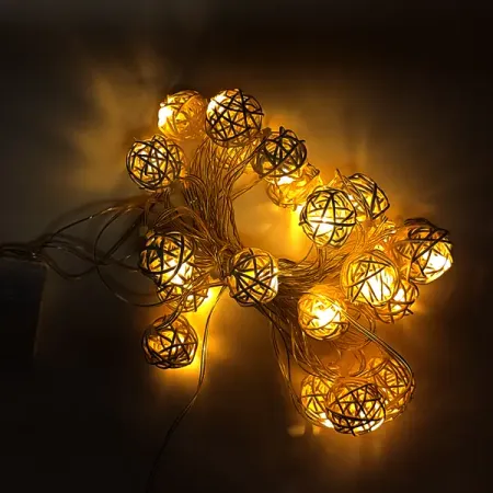 Электрогирлянда комнатная Шар 6 м 20 ламп теплый белый свет 8 режимов работы