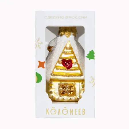 Елочная игрушка Коломеев «Уютный домик» ФУ-520, 9x5 см, стекло, цвет разноцветный