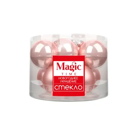Набор елочных шаров ø6 см стекло розовый 8 шт. елочных шаров новогодних чудес черное золото 4 шт 6 см пластик 7582542