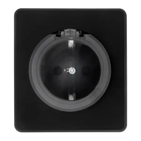 Розетка встраиваемая Kranz Round с заземлением с крышкой и шторками цвет оникс силиконовая крышка для чашки waasoscon round silicone cup lid