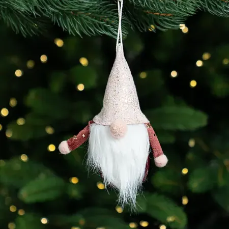 Украшение декоративное подвесное KREAFORTA Гном 16 см розовый