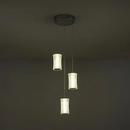 Светильник подвесной Tubis 15 м² нейтральный белый свет цвет хром/прозрачный