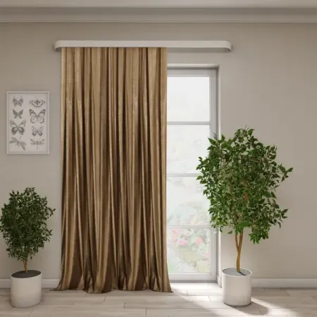 Штора на ленте Сияние 200x280 см цвет золото декоративные наволочки monstera из полиэстера велюра